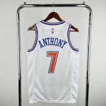 Maillot de Basket #7 Anthony Knicks 19-20 statement Blanc Imprimé